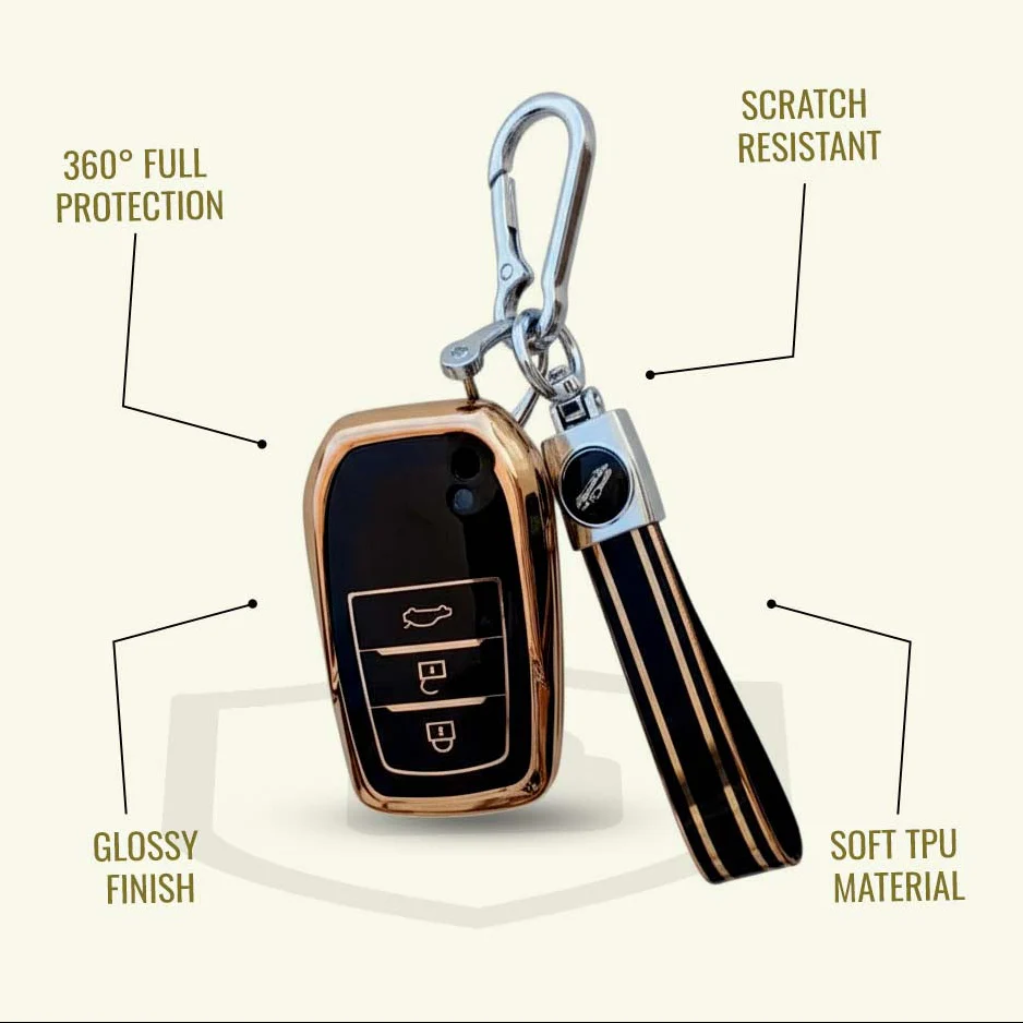 TPU Key Cover for Toyota Fortuner, Hilux, Innova Crysta, Legender, Innova HyCross, Land Cruiser | 3 Button Type M1 Push Start Smart Key - Image 4