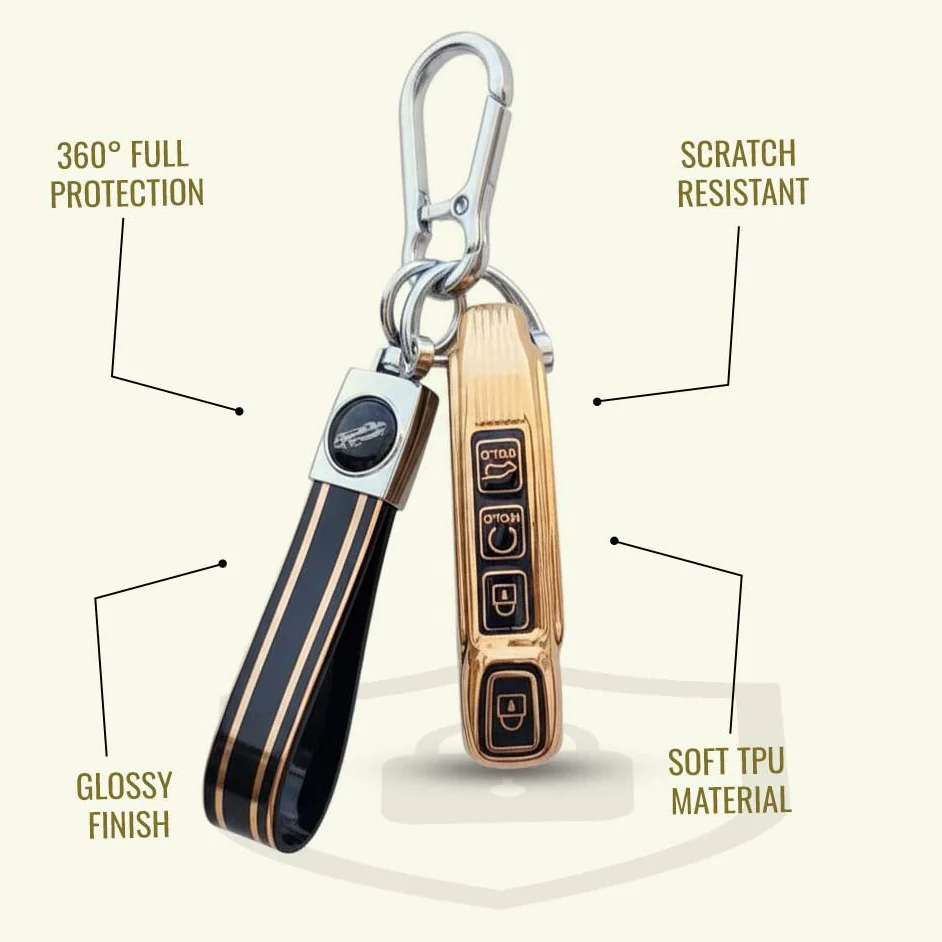 TPU Key Cover with Belt for Kia Seltos, Sonet 2023 | Push Start 4 Button Side Key - Image 3