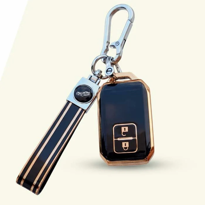 TPU Key Cover with Belt for Suzuki Baleno, Swift, Ertiga, XL6, DZire, Fronx, Scross, Celerio, Ciaz, Brezza, Grand Vitara, Jimny, Ignis | 2 Button Smart Key - Image 2