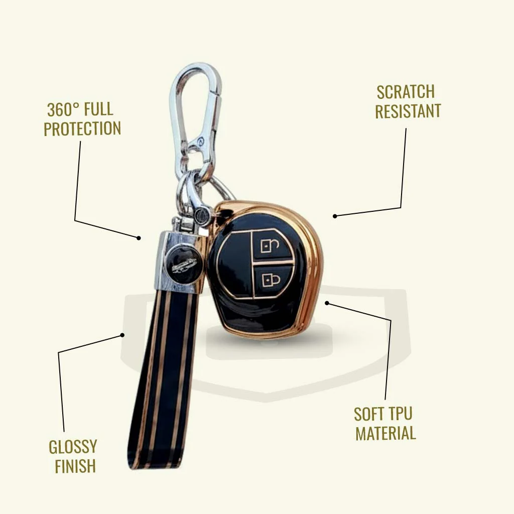 TPU Key Cover with Belt Suzuki Swift, Dzire, Ertiga, Baleno, Celerio, WagonR, Ritz, Brezza, Scross, Alto, Fronx, XL6, Ciaz, Grand Vitara, Jimny, Alto K10, S Presso, Ignis |for Toyoto Rumion, Hyryder, Urben Cruiser, Galanza | 2 Button Key - Image 3